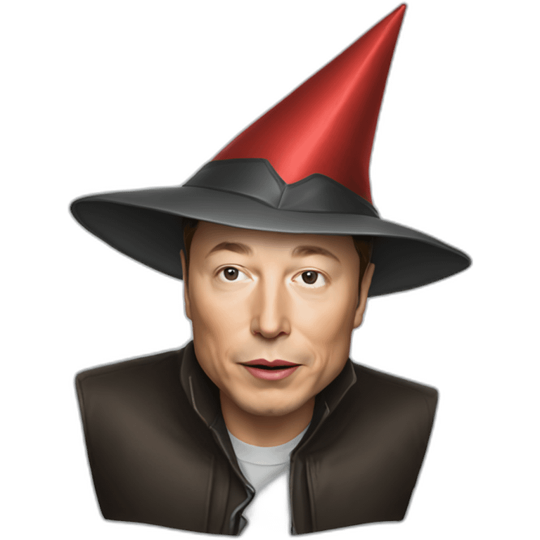 elon musk wearing a dunce hat emoji