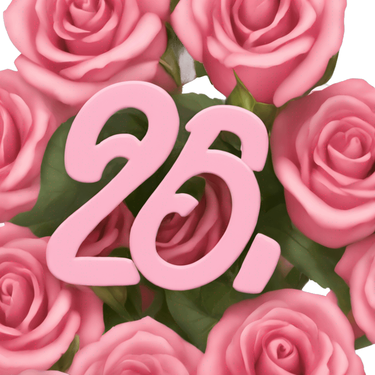 Big rose bouquet that says 25th birthday emoji