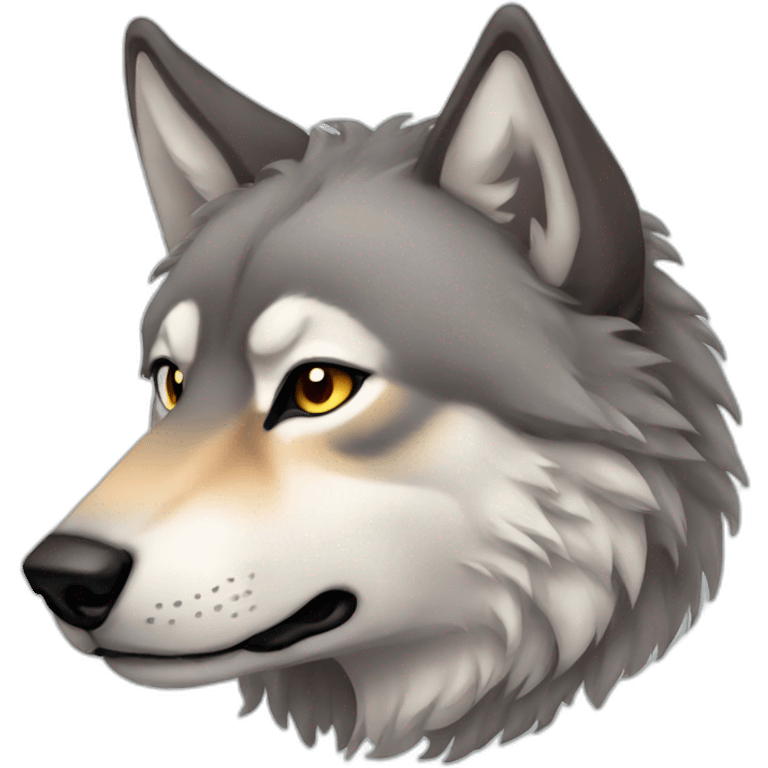 Wolf, dreamy, cute emoji