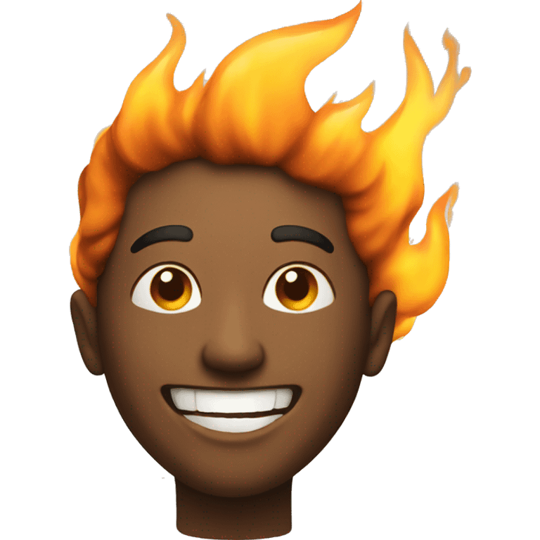 happy guy made of fire emoji