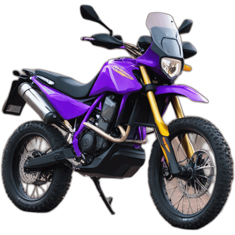 purple shining enduro cross bike 500cc emoji