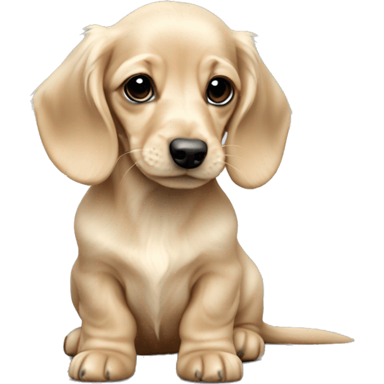 miniature long haired english cream dachshund puppy emoji