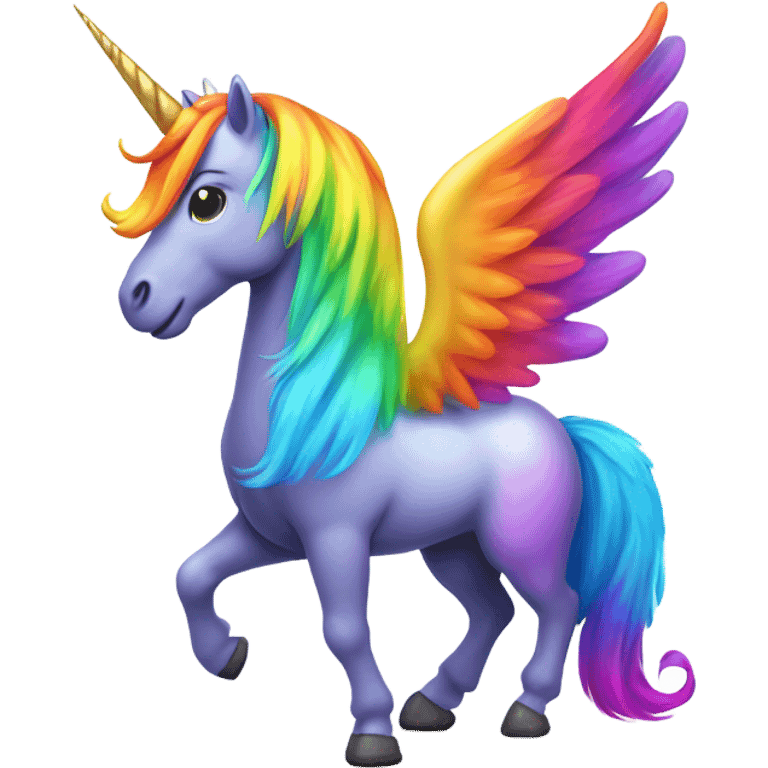 Rainbow unicorn with wings emoji