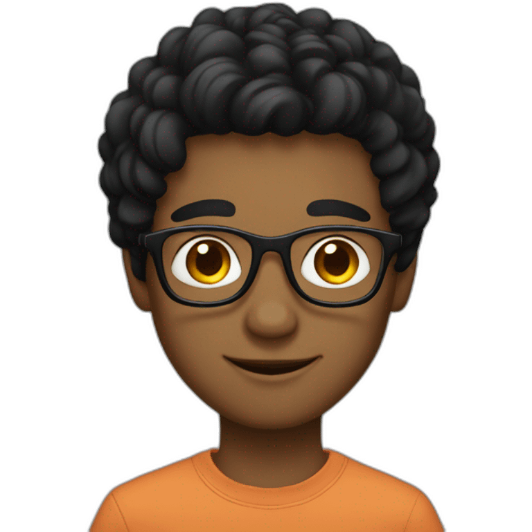 black-hair and fair-boy with glasses emoji