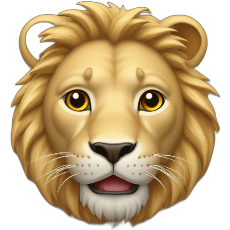 chat sur le dos d'un lion emoji