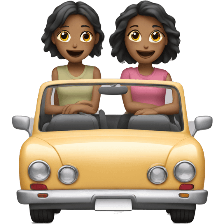 two girls in a car emoji