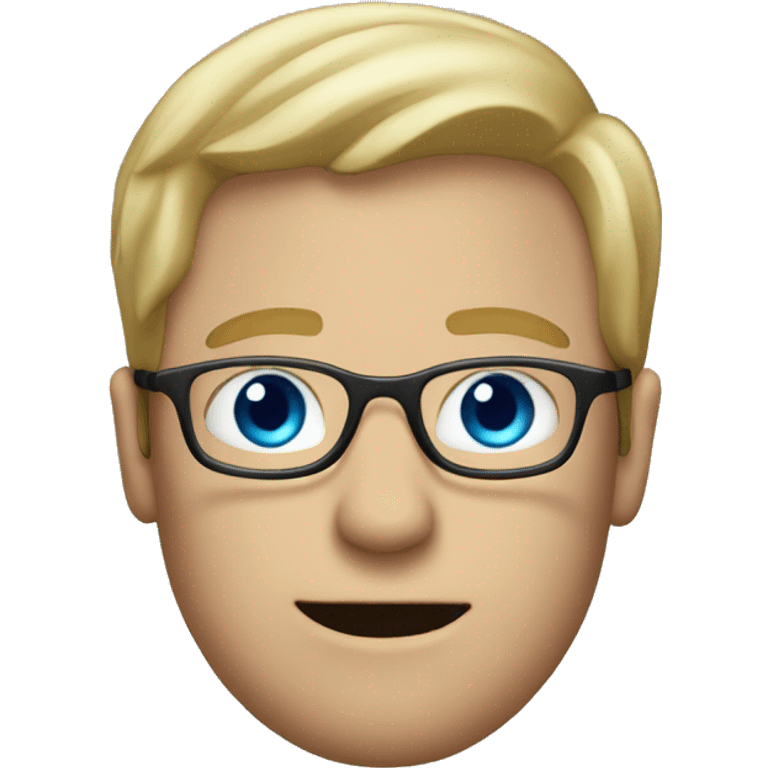 Dirty blond hair man with blue eyes and eyeglasses emoji