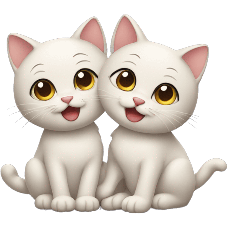 Two cats in love emoji