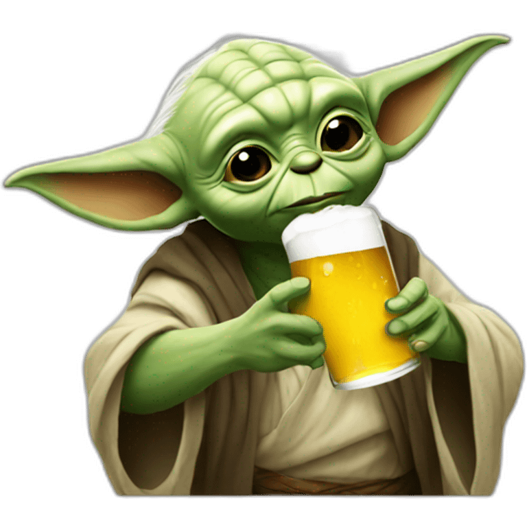 Yoda drinking beer emoji