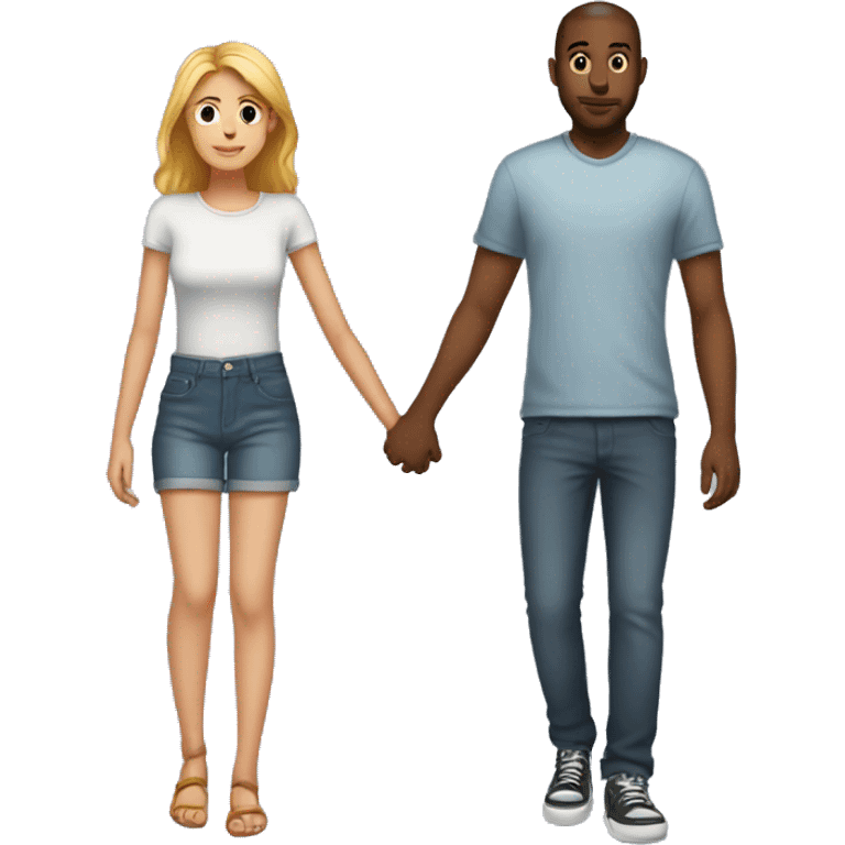 boyfriend tall and girlfriend short holding hands  emoji