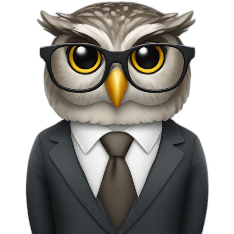 owl with glasses in business suit emoji