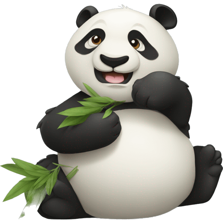 Panda qui mange des bambous emoji