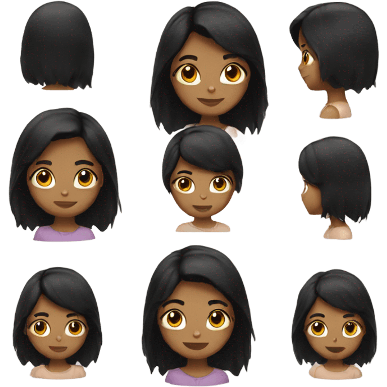 Girl with black hair emoji