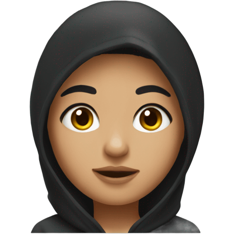 A Mexican girl with black hair in a hoodie emoji