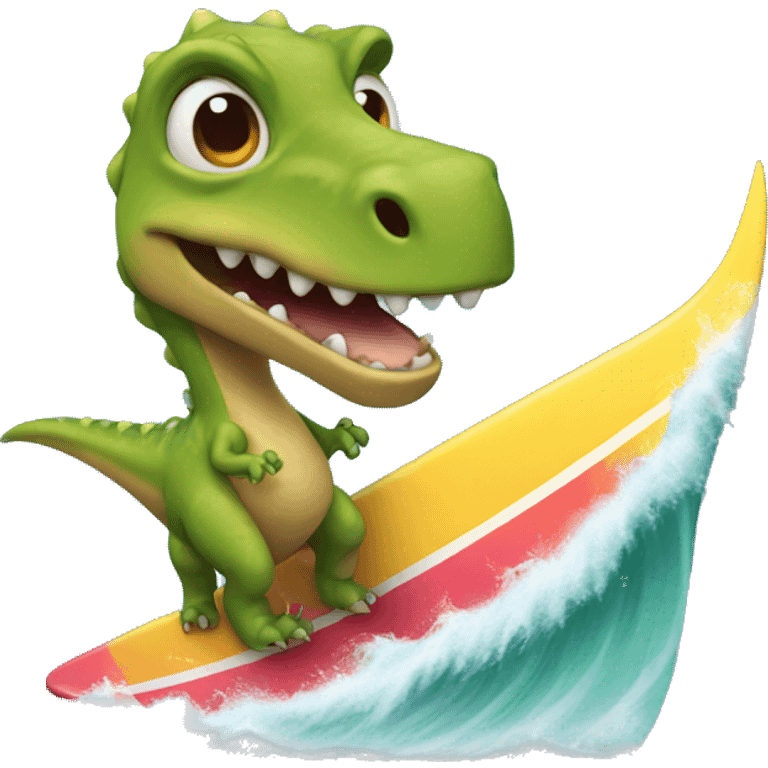 Dino mit Surf  emoji