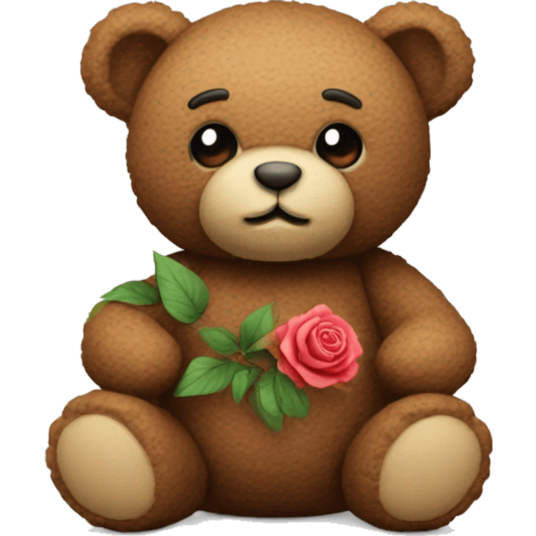 Teddy mit beigen Rosen  emoji