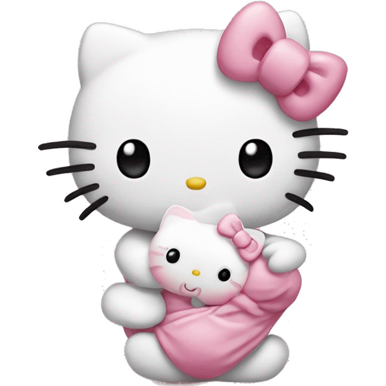 Hello kitty with baby  emoji