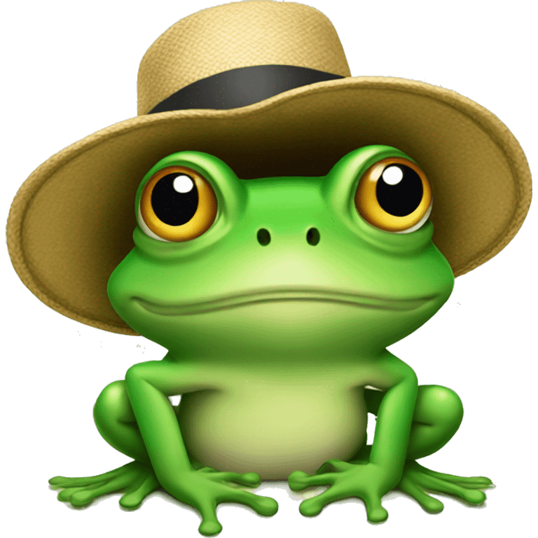 Frog with hat emoji