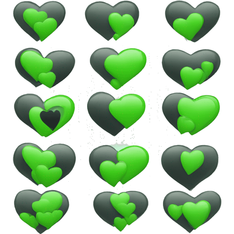 Black and green hearts with video emoji