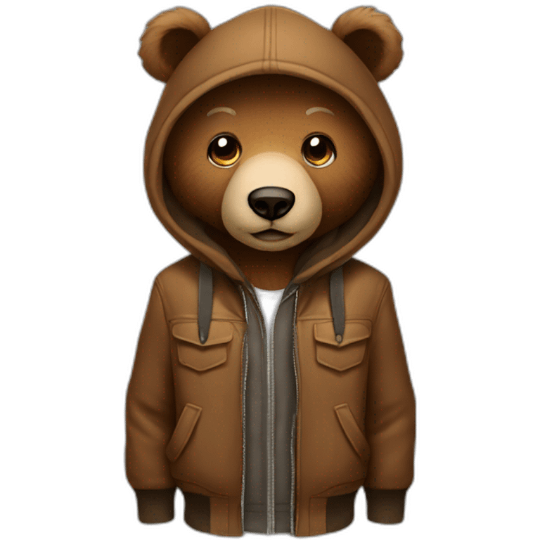 face brown bear dressed in urban fashion emoji