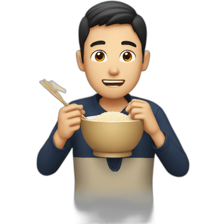 man eating rice emoji