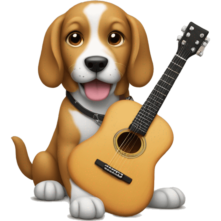 Dog with a guitar  emoji