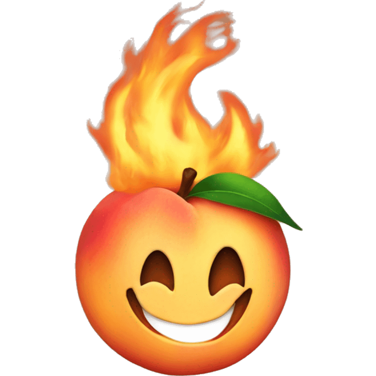 a peach on fire emoji