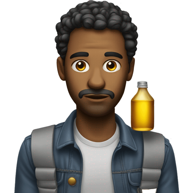 American holding oil photorealistic serious emoji