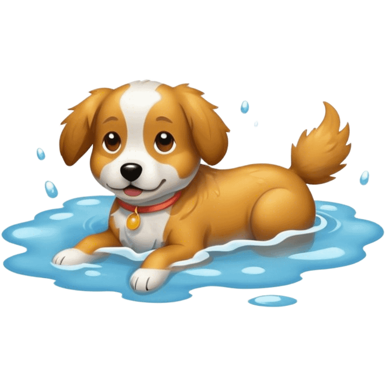 A dog floating emoji