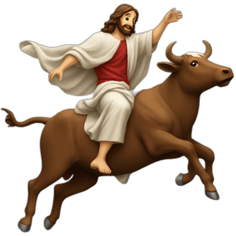 jesus riding a bull emoji