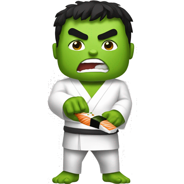 Hulk mangeant des sushi emoji