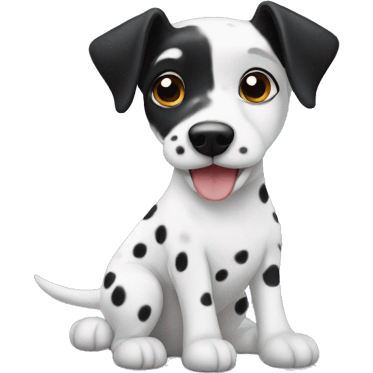 A small black and white Jack Russell Dalmatian dog emoji