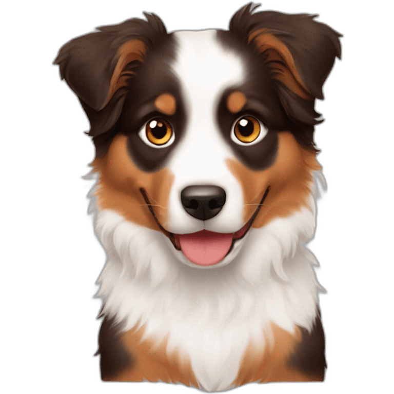 An Australian shepherd puppy red tri emoji