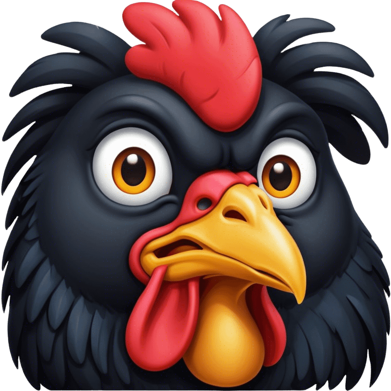 Black rooster face emoji