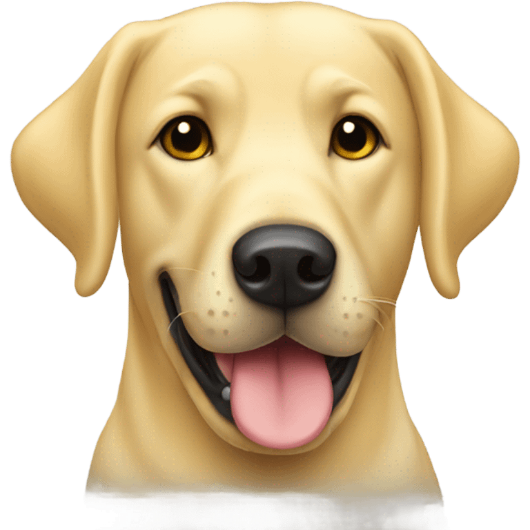 Yellow Labrador drinking a beer emoji