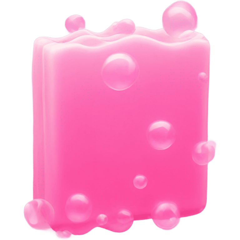 Pink bar of soap with pink bubbles ascending up emoji