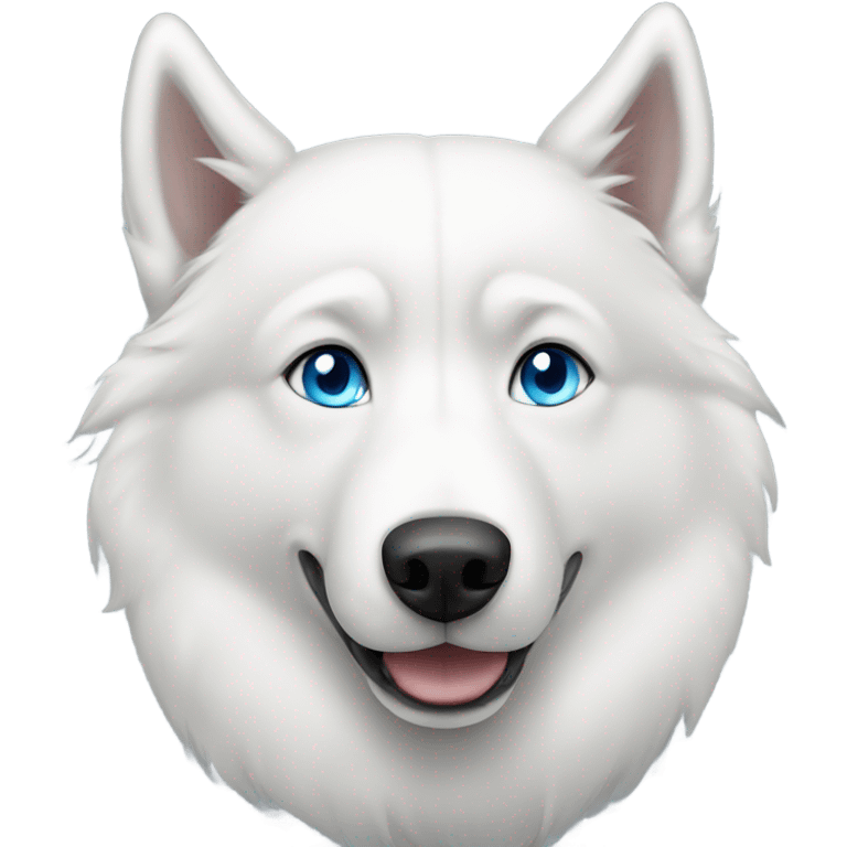 White husky with blue eyes emoji