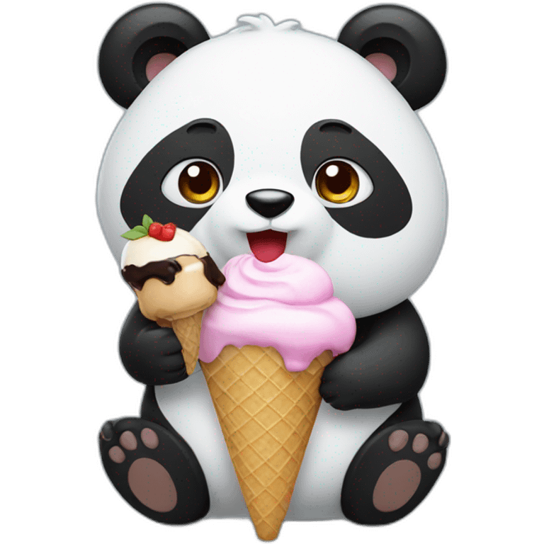 Panda eating ice cream emoji