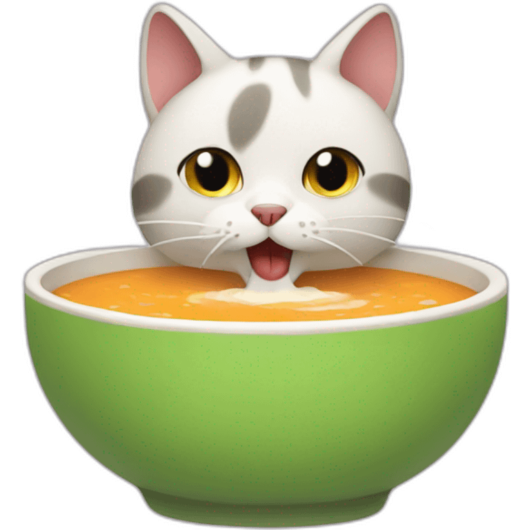 cat eating soup emoji