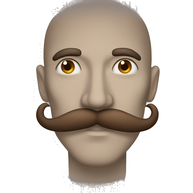 thin brown mustache twisted at the end emoji