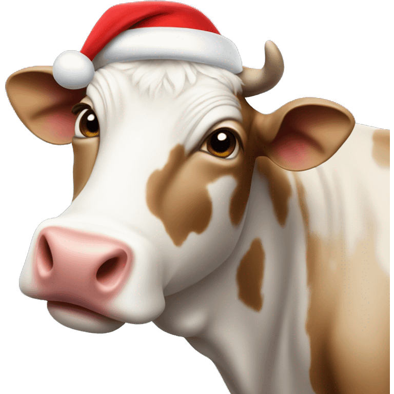 Cow in a Santa hat  emoji