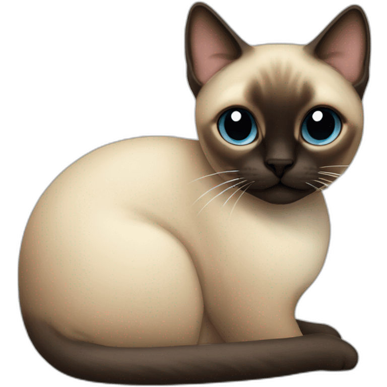 Siamese cat head ball-shaped darker emoji