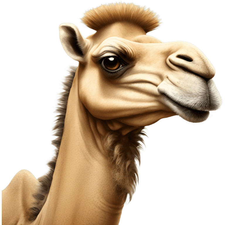 a grumpy camel with a mohawk emoji