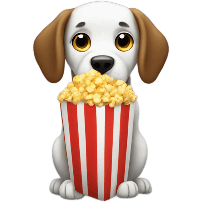 Dog eating popcorn emoji