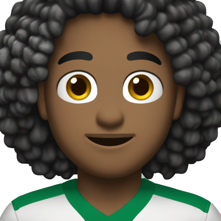 criança cabelo preto com camisa do palmeiras pele beje emoji