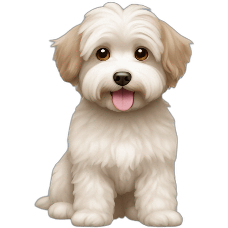 dog light brown bichon havanese crazy emoji