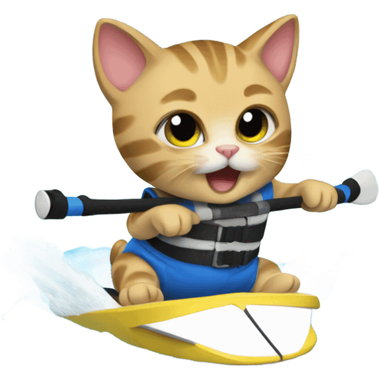 Water skiing kitten emoji