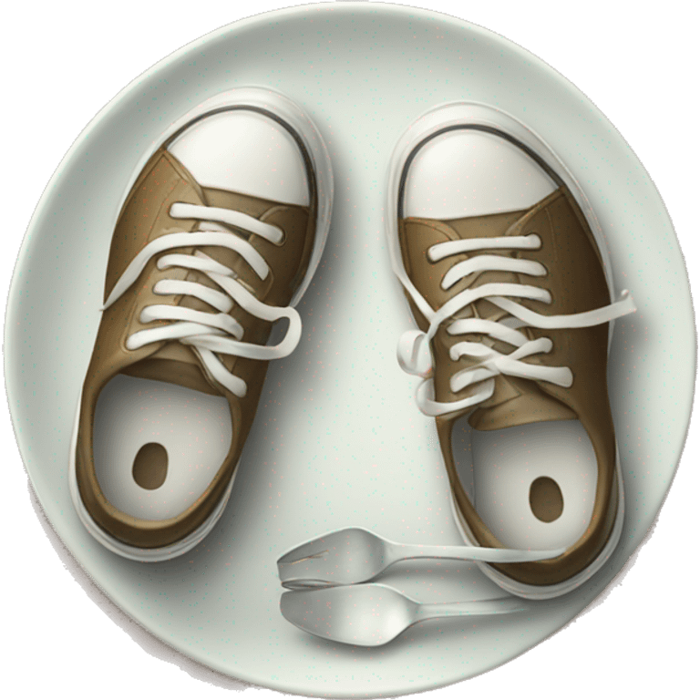 Pair of shoes served on a plate emoji