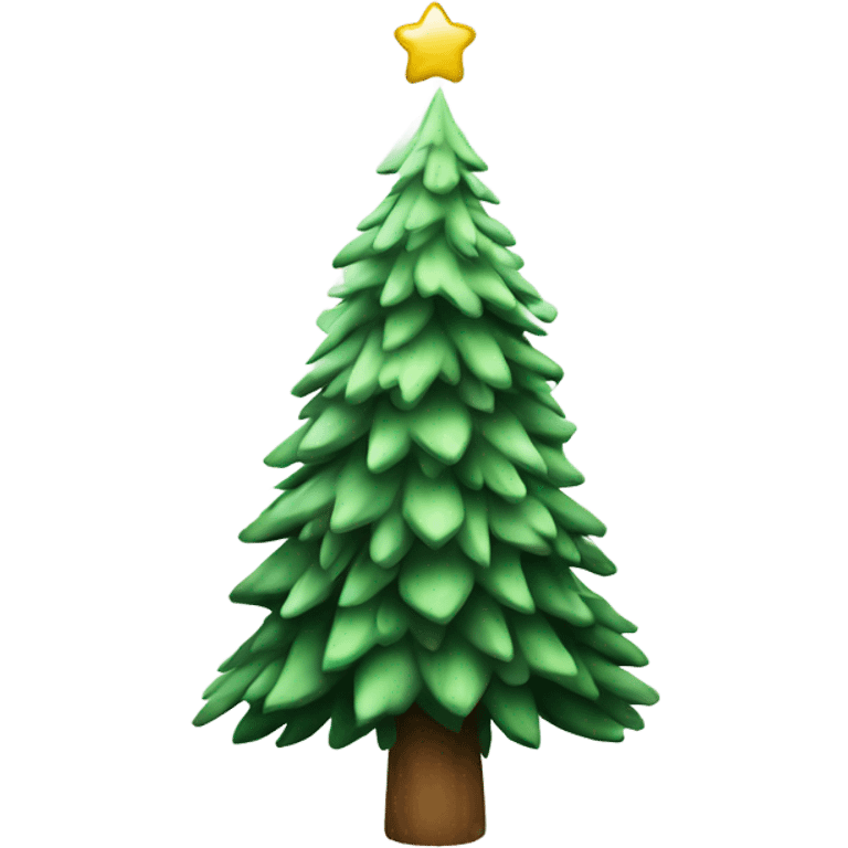  actual white fir christmas tree isolated.  emoji