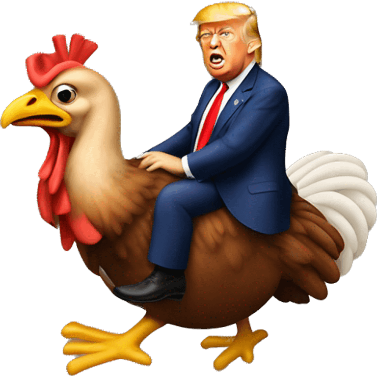 Donald trump riding a turkey emoji